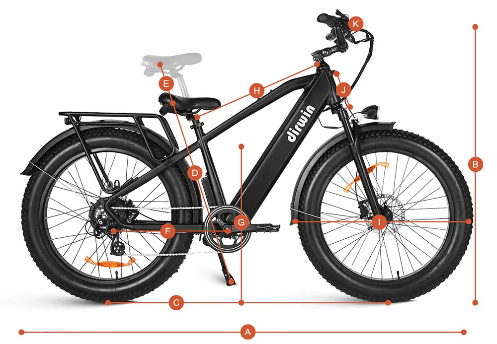 Dirwin 750W Pioneer Fat Tire Electric Bike