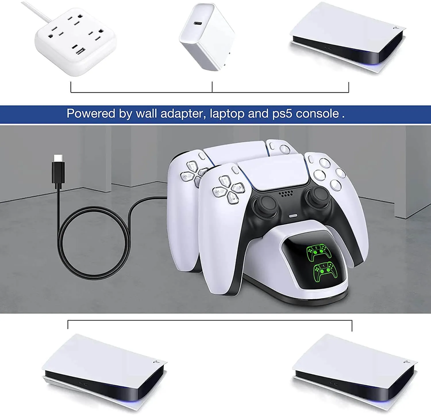 Dual Controller Charging Station for PS5