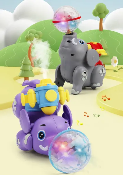 Electric Crawling Spray Elephant With Light & Sound