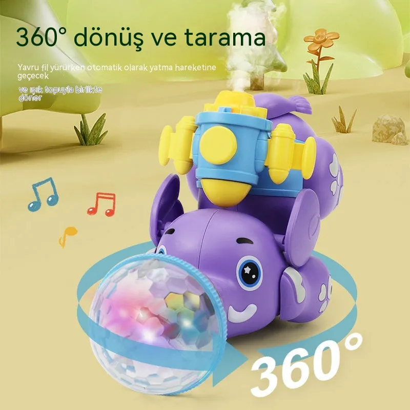 Electric Crawling Spray Elephant With Light & Sound