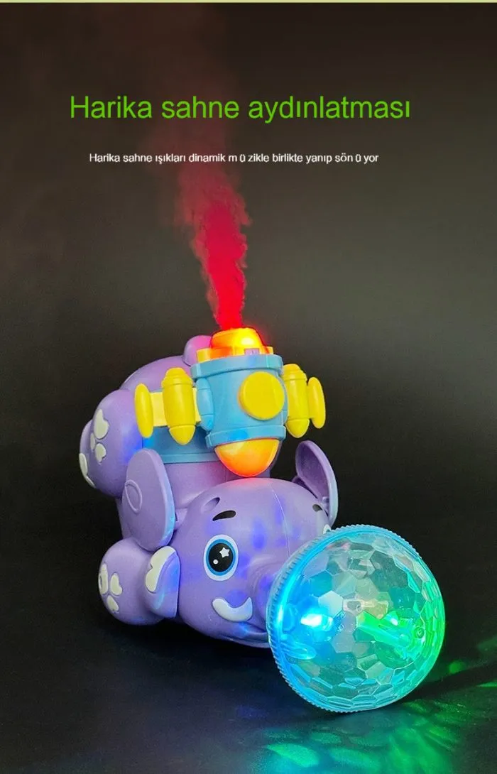 Electric Crawling Spray Elephant With Light & Sound