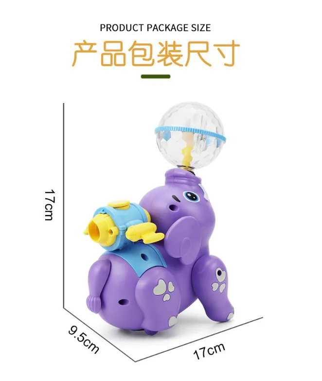 Electric Crawling Spray Elephant With Light & Sound