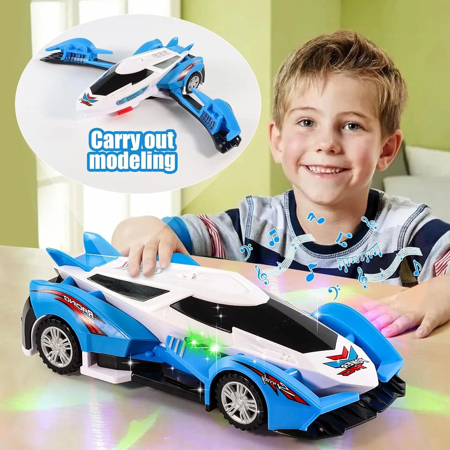 Electric Deformation Rotating Car With Light & Sound