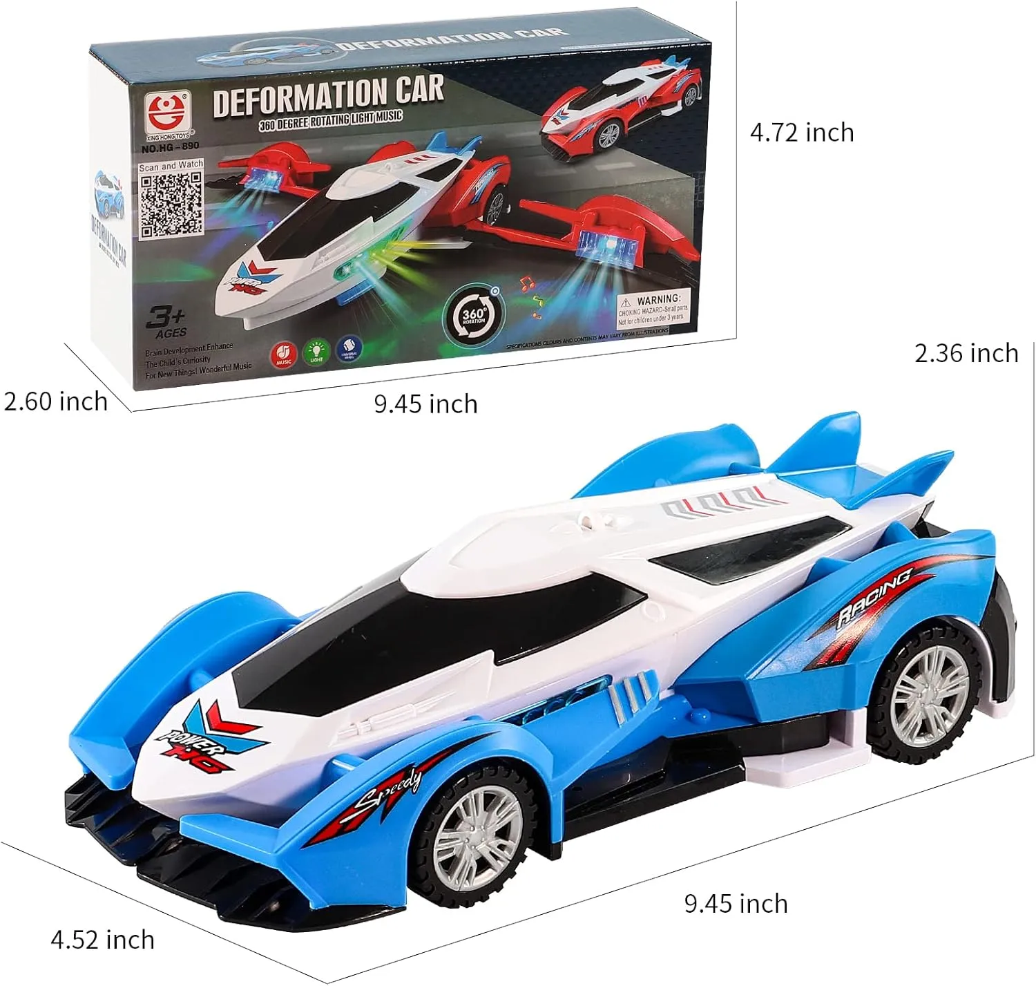 Electric Deformation Rotating Car With Light & Sound