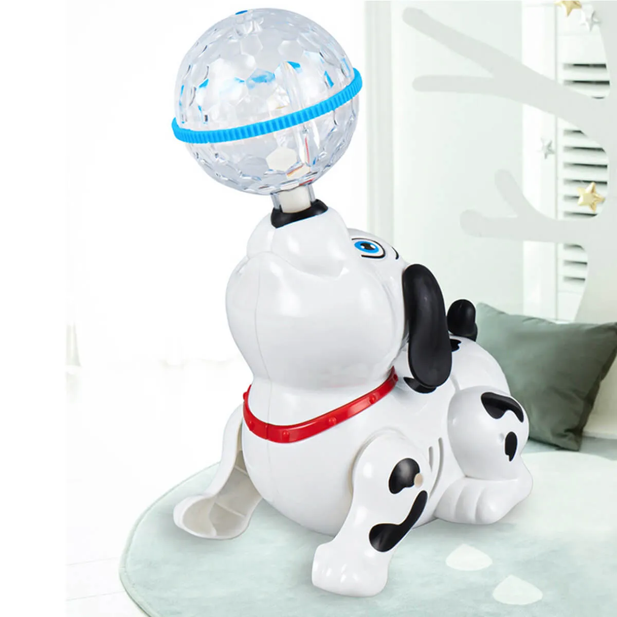 Electric Dog Dancing & Rotating Dog With Ball Kids Electric 3D Light Dog Pet