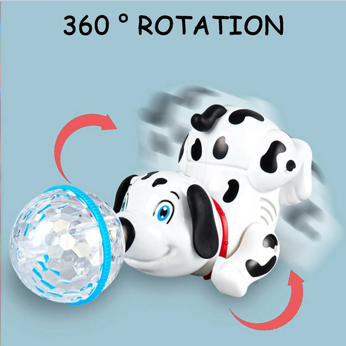 Electric Dog Dancing & Rotating Dog With Ball Kids Electric 3D Light Dog Pet