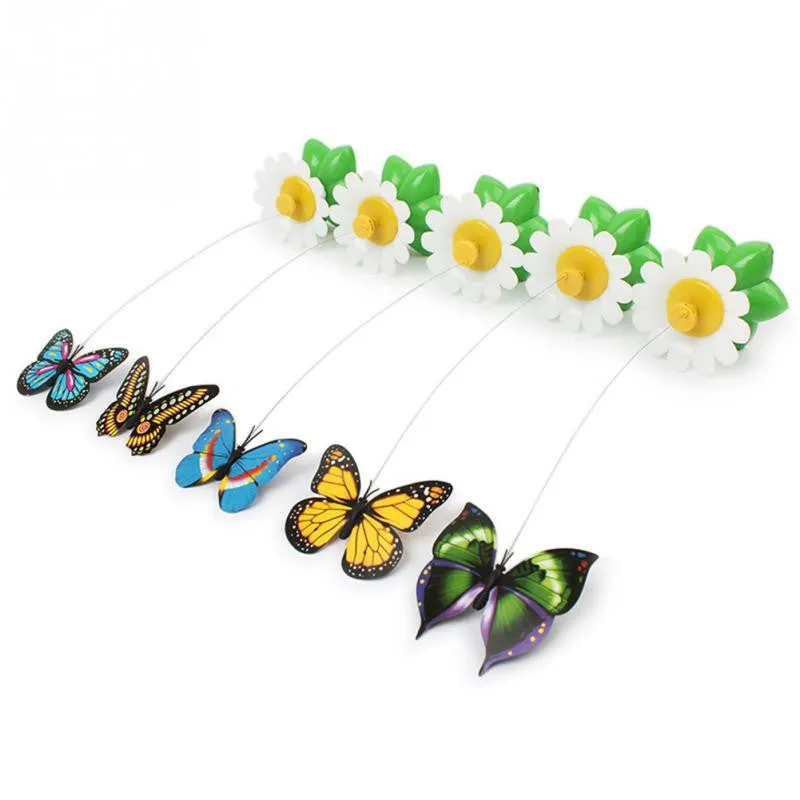 Electric Rotating Butterfly Bird Steel Wire Cat Teaser For Pet Kitten Toys