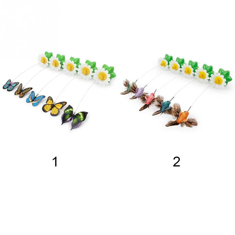 Electric Rotating Butterfly Bird Steel Wire Cat Teaser For Pet Kitten Toys