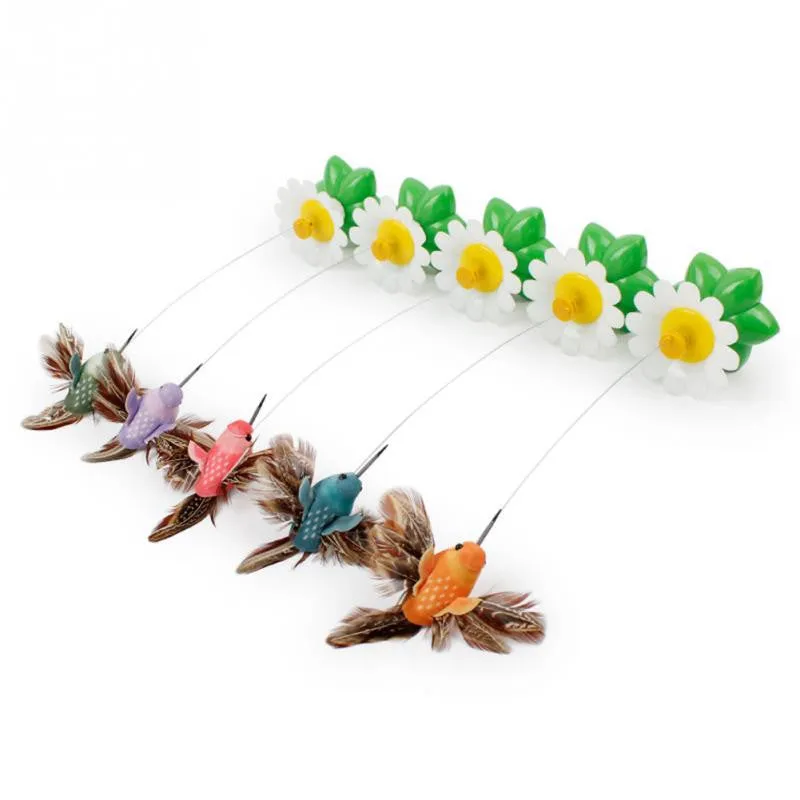 Electric Rotating Butterfly Bird Steel Wire Cat Teaser For Pet Kitten Toys