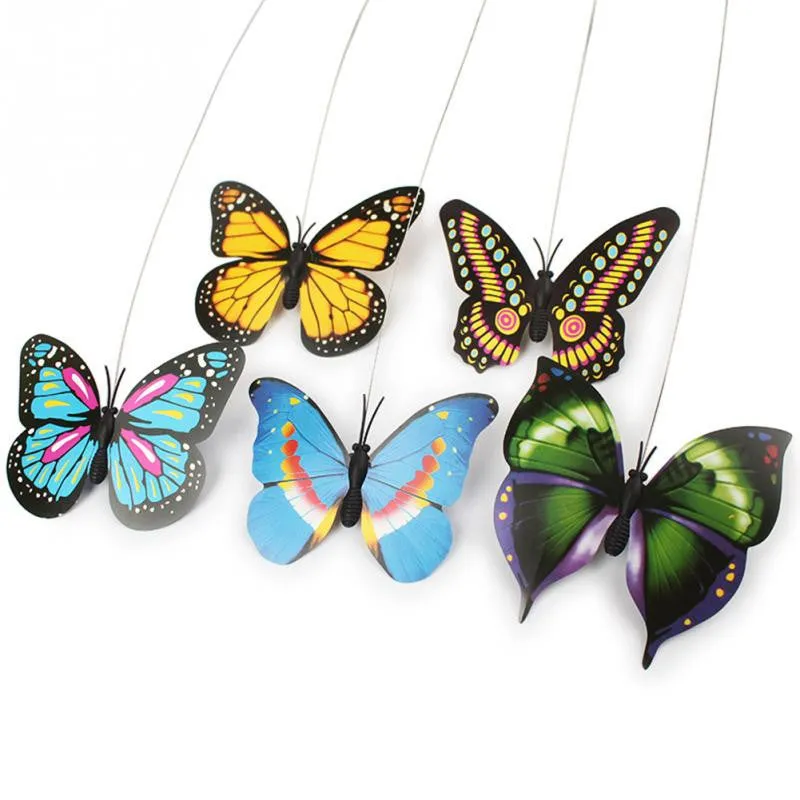 Electric Rotating Butterfly Bird Steel Wire Cat Teaser For Pet Kitten Toys