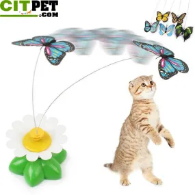 Electric Rotating Colorful Butterfly Toy for Cats