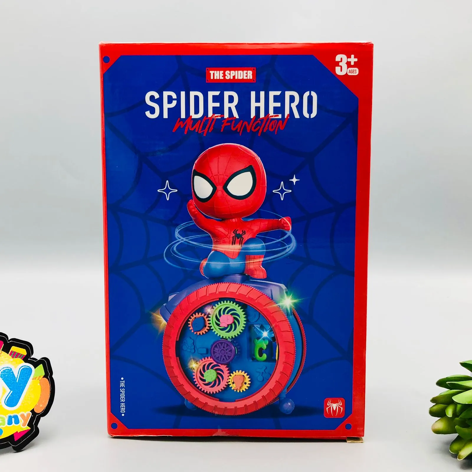 Electric Spider Hero Gear Rotating Toy With light & Music