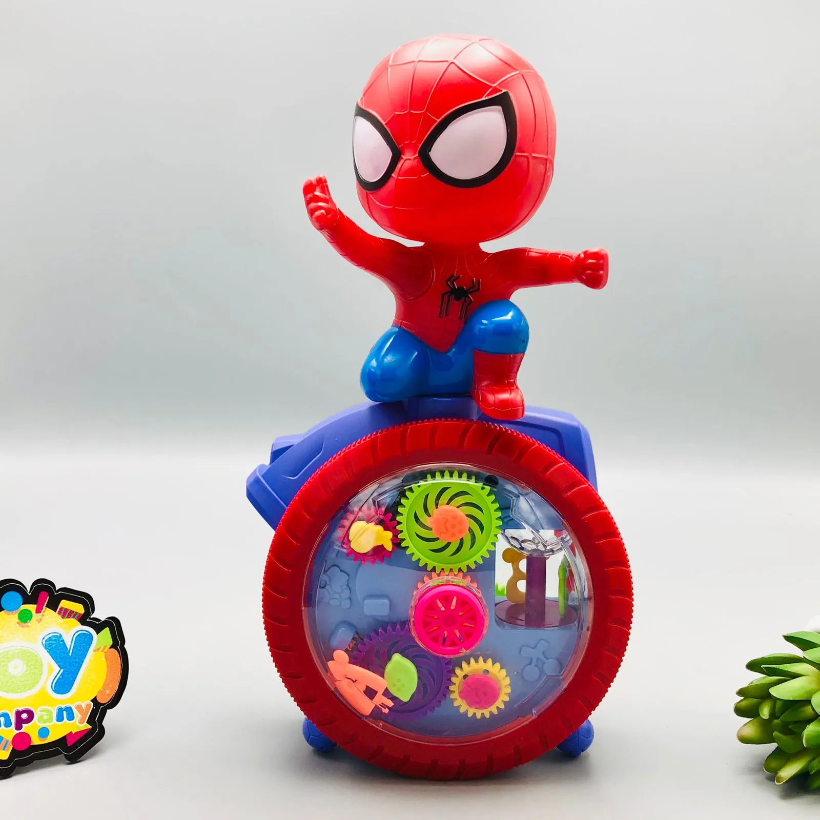 Electric Spider Hero Gear Rotating Toy With light & Music