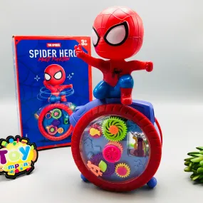 Electric Spider Hero Gear Rotating Toy With light & Music