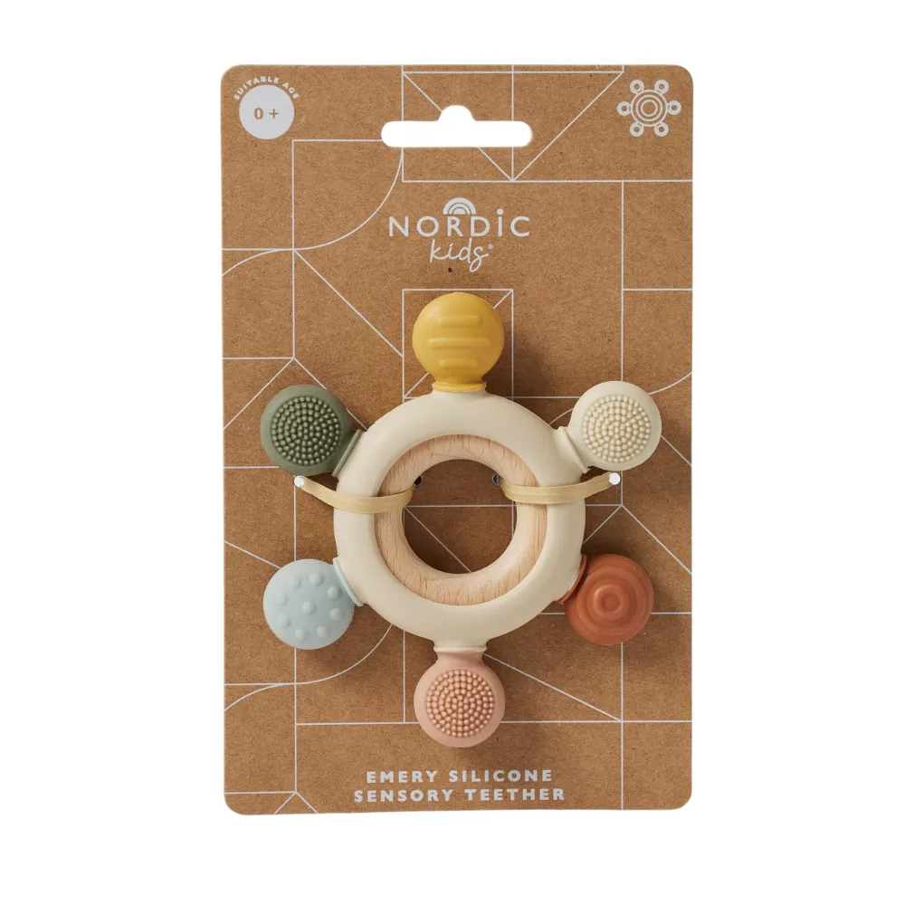 Emery Silicone   Wood Sensory Teether