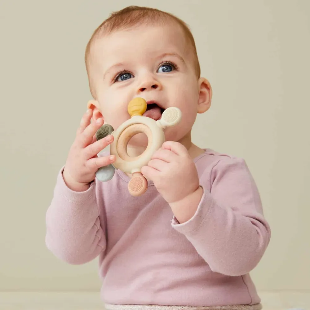 Emery Silicone   Wood Sensory Teether