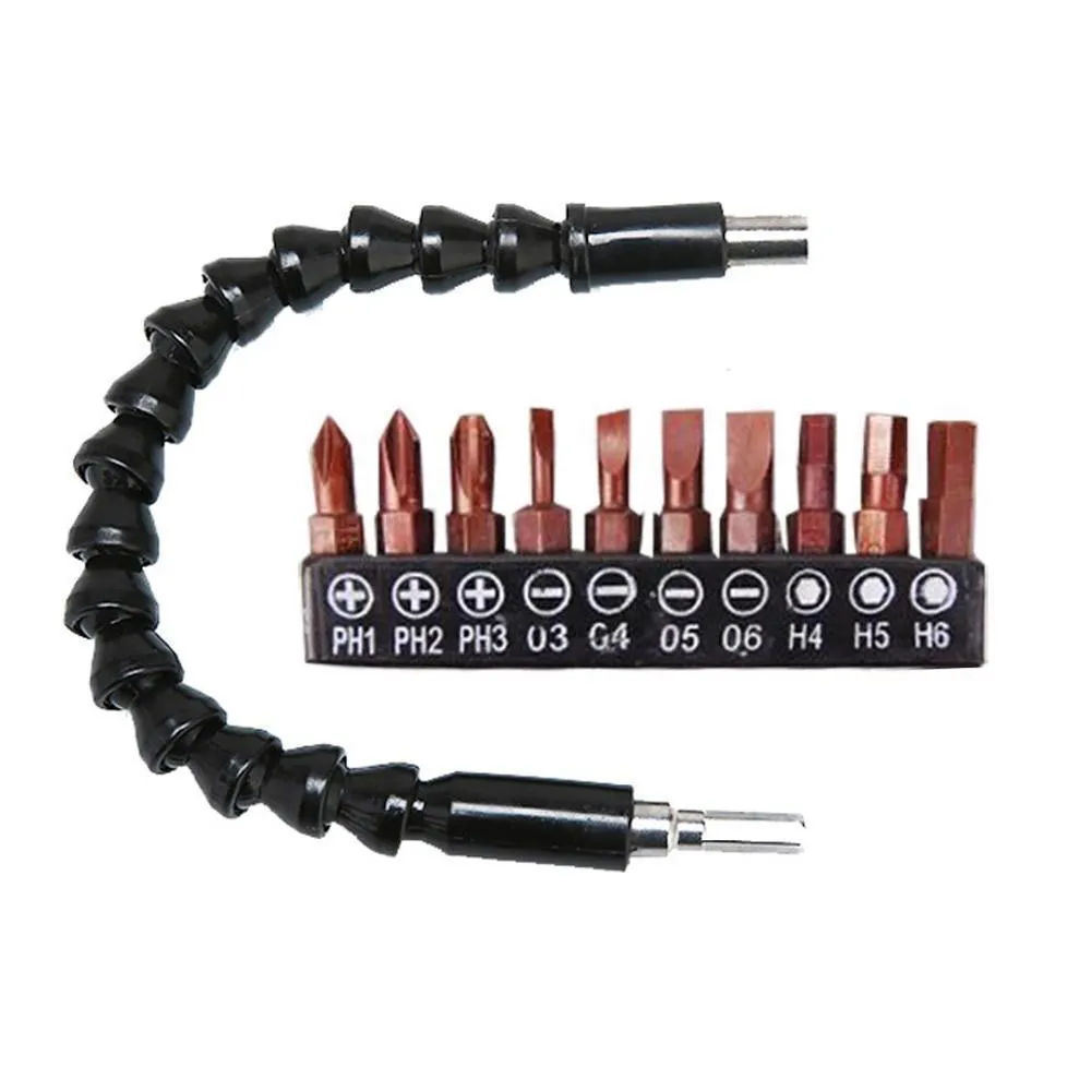 Flexible Drill Bit Extension with Screw Drill Bit Holder