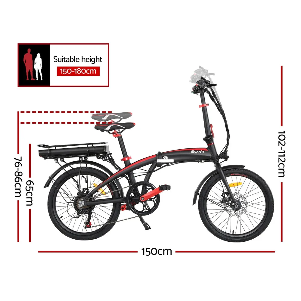 Folding Electric Commuter Bike, 250W Motor, Shimano 7-Speed - Everfit