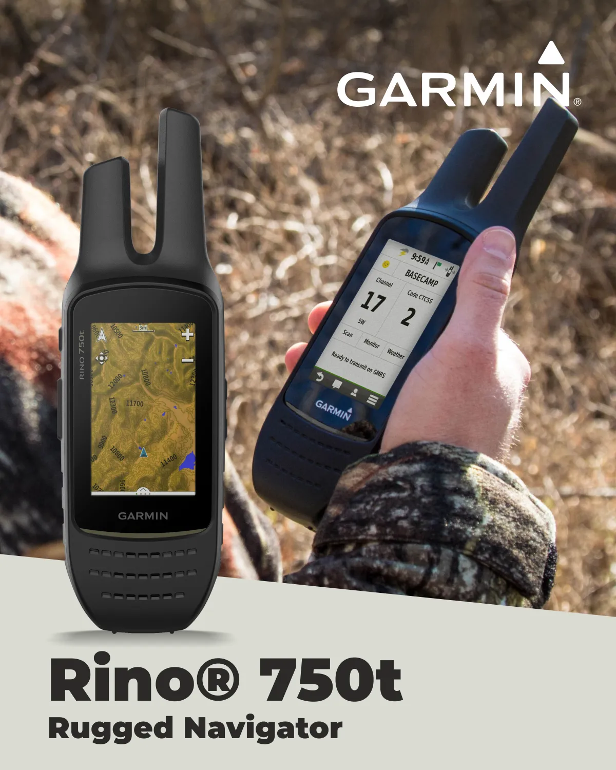 Garmin Rino 750t Two-Way Radio with Topo Mapping