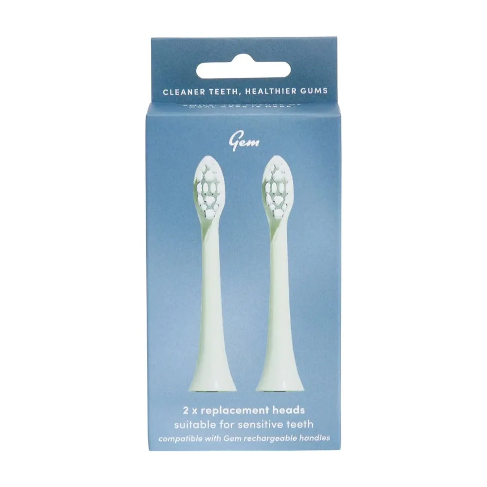 Gem Electric Toothbrush Replacement Heads Mint 2pk