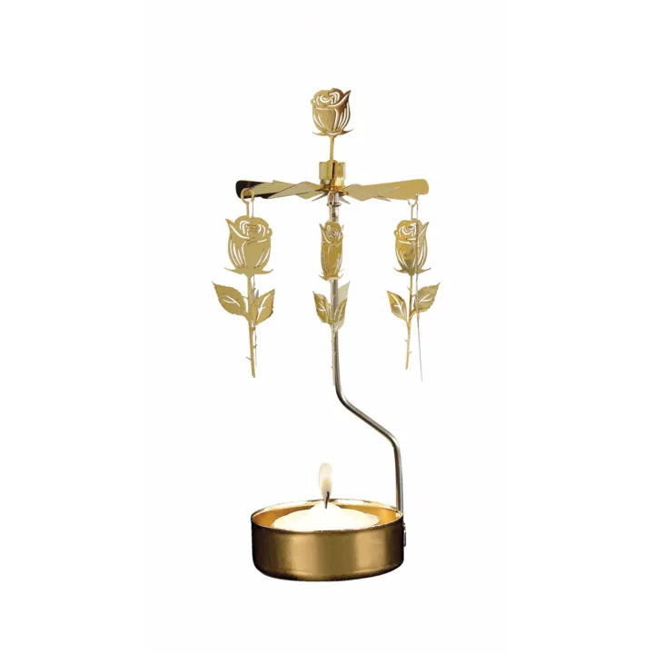 Gold Roses - Rotating Candle Holder