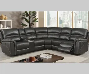 Grey Power Recliner Sectional With Storage, Cup Holders, USB Ports & Wireless Charger- Model Costa