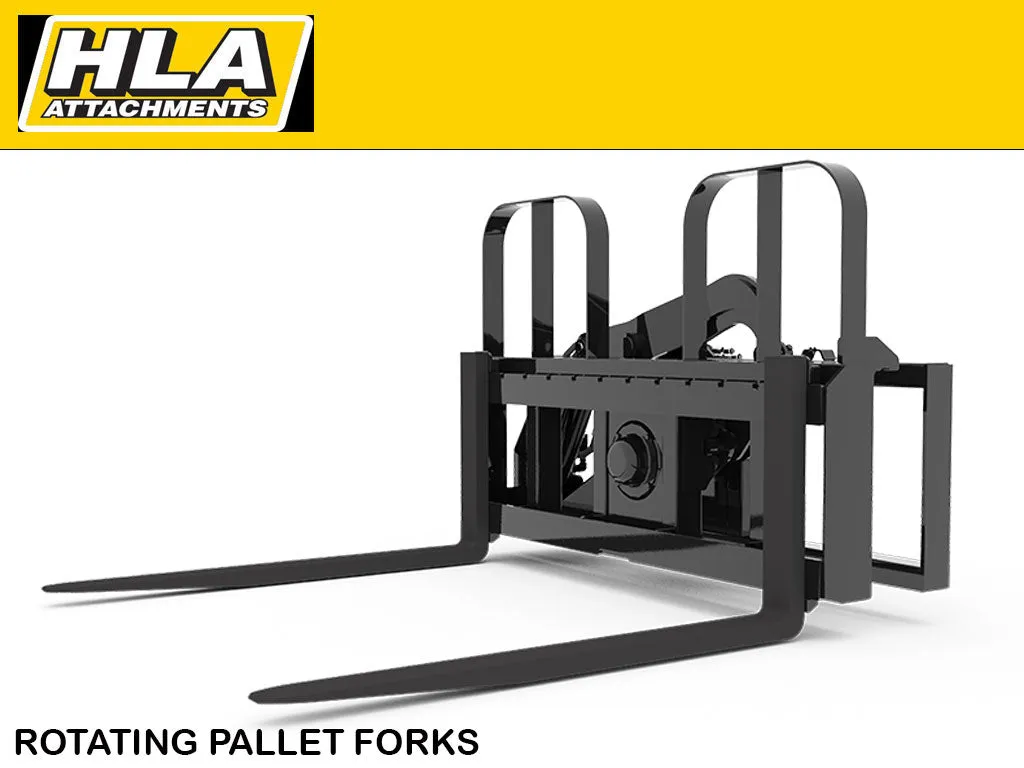 HLA rotating pallet forks for skid steer