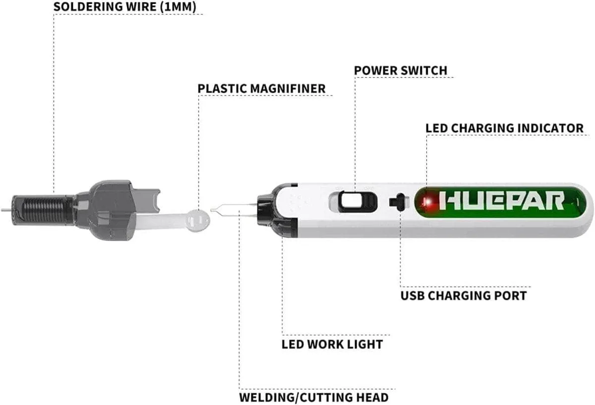 Huepar HB01 -  Cordless Soldering Iron Portable Electrical Soldering Tool