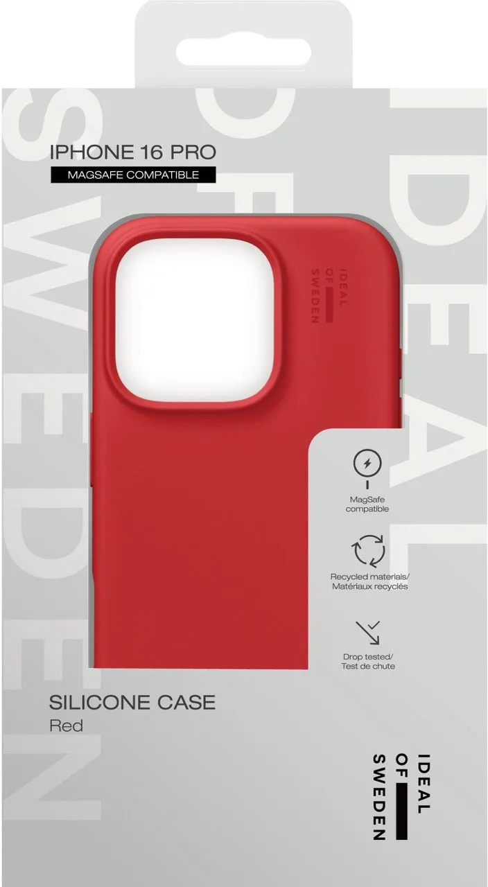 iDeal of Sweden - iPhone 16 Pro MagSafe Silicone Case Case Recycled (IDSICMS-I2461P-83) - Red