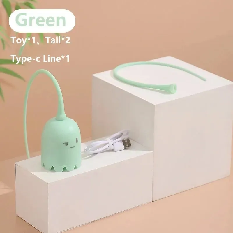 Interactive Electric Cat Teaser with Rotating Silicone Tail