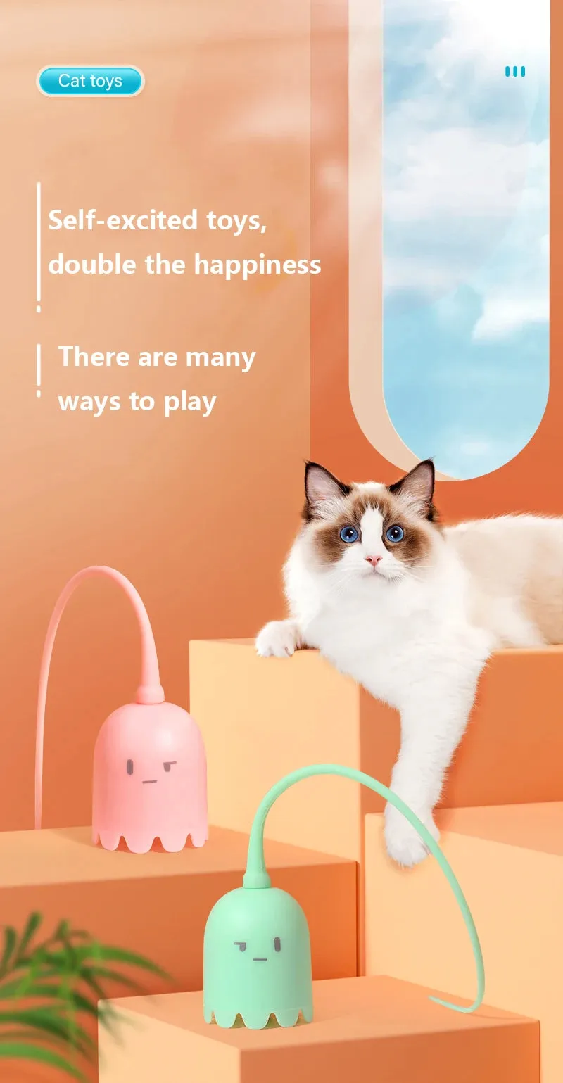 Interactive Electric Cat Teaser with Rotating Silicone Tail