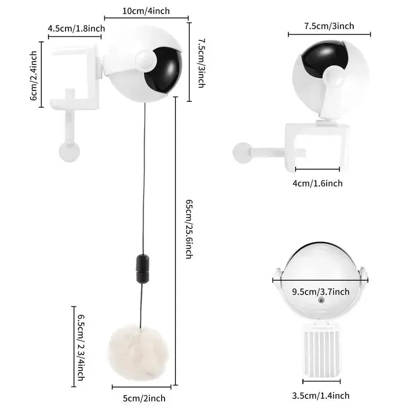 Interactive Electric Cat Toy with Rotating Ball and Flutter Features