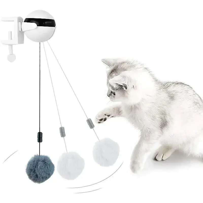 Interactive Electric Cat Toy with Rotating Ball and Flutter Features