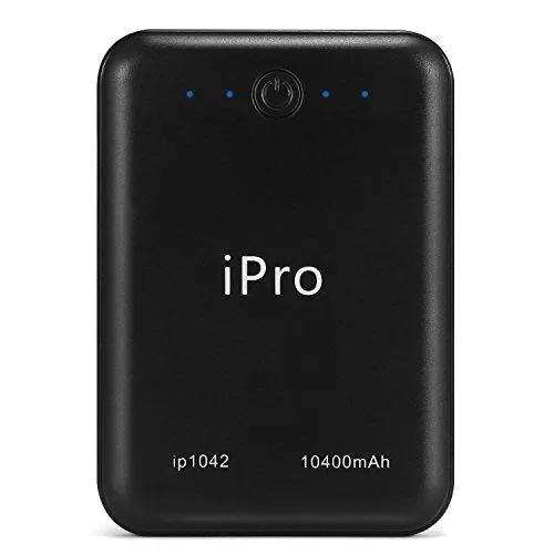 iPro IP1042 10400mAH Power Bank for Tablets and Smartphones (Black)