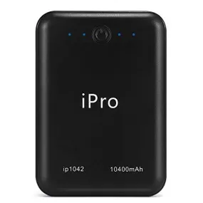 iPro IP1042 10400mAH Power Bank for Tablets and Smartphones (Black)