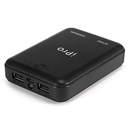 iPro IP1042 10400mAH Power Bank for Tablets and Smartphones (Black)