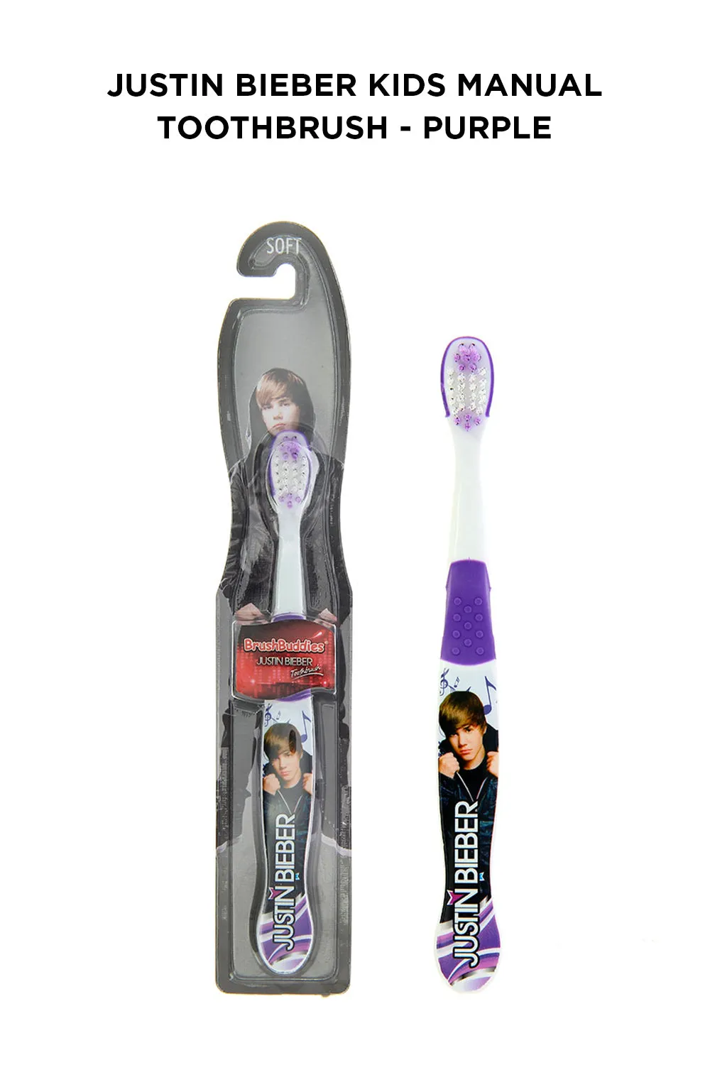 Justin Bieber Kids Purple Manual Toothbrush