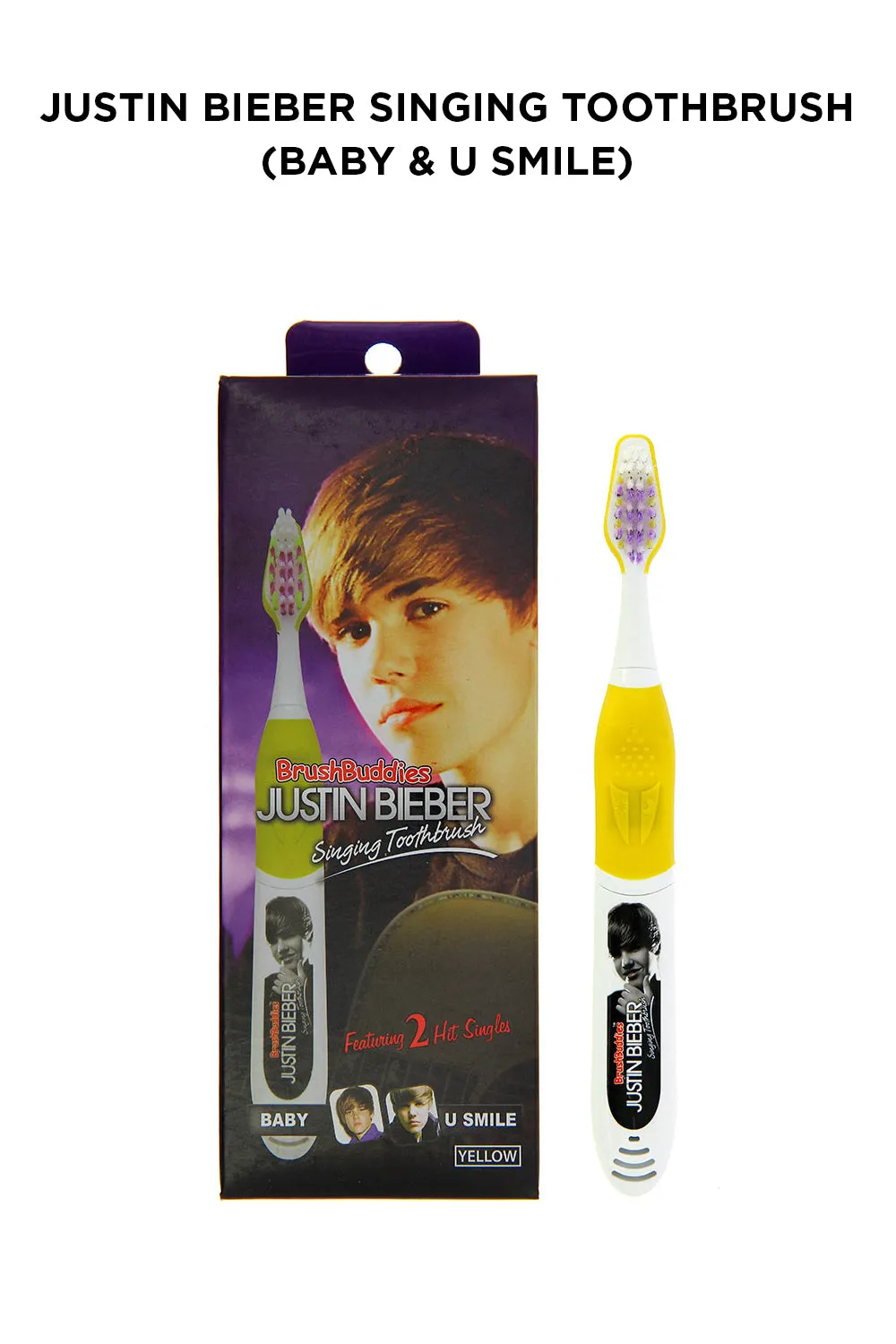 Justin Bieber Singing Toothbrush (Baby & U Smile) -Yellow