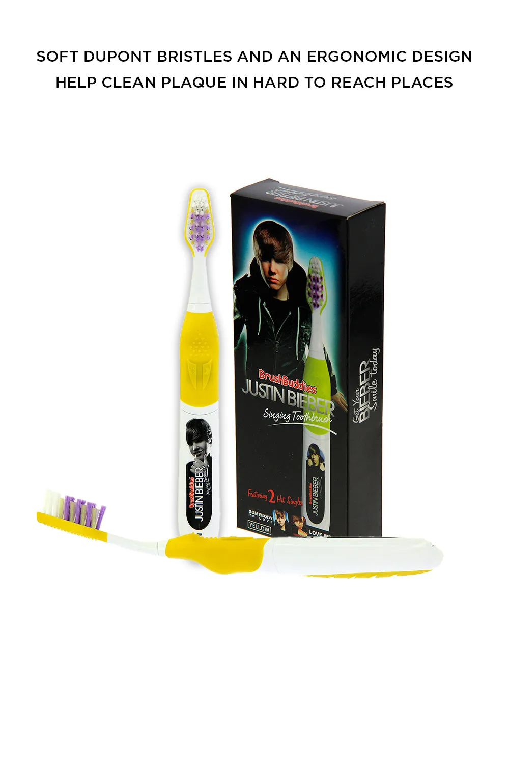 Justin Bieber Singing Toothbrush (Somebody to Love and Love me)-Yellow