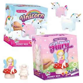 Kids Create Paint Your Own Money Box - Unicorn Or Fairy