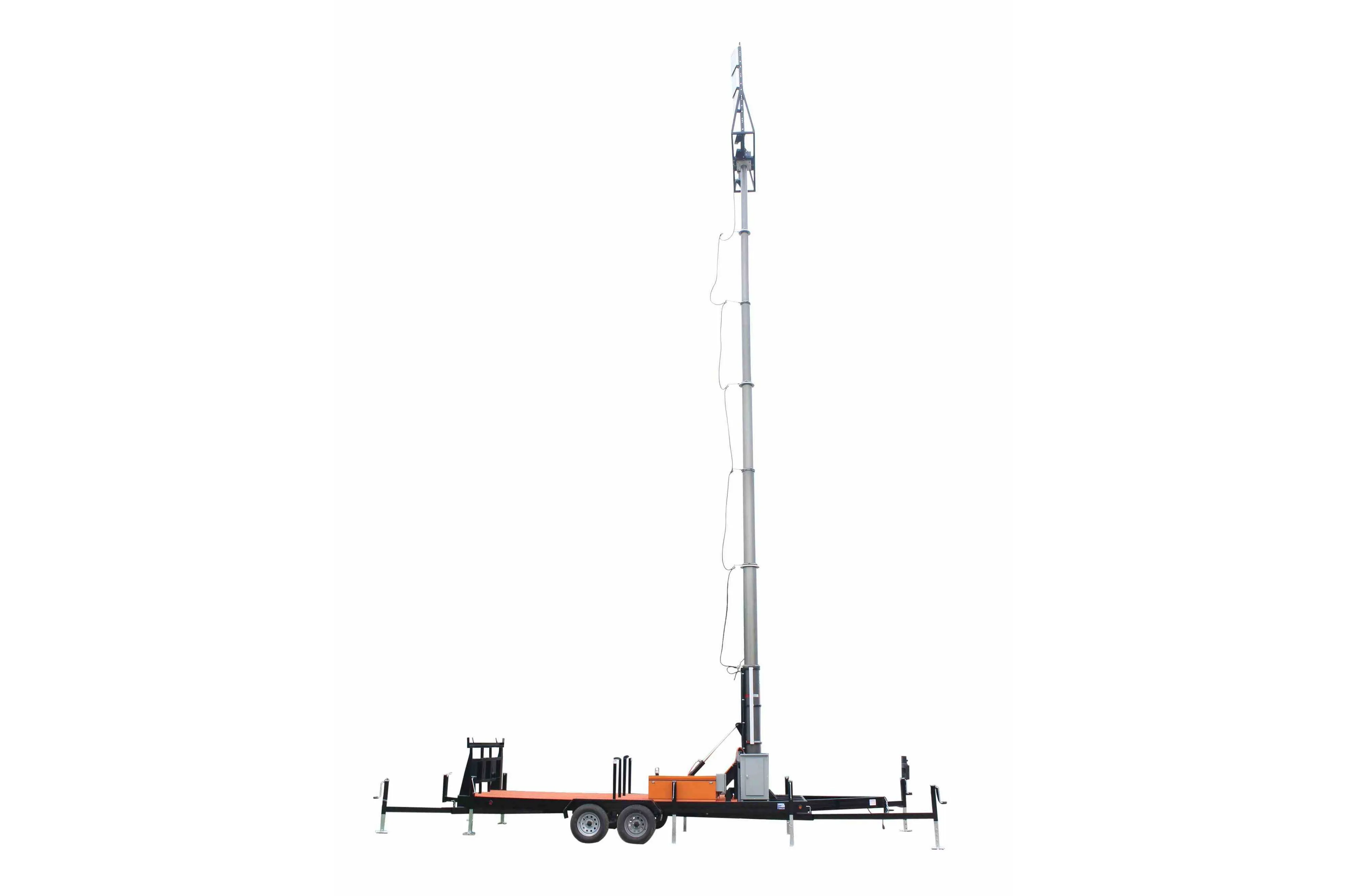 Larson Electronics 50' Pneumatic Megatower™ - 21' Trailer - Extends 22-58' - (16) 480W LED Lights