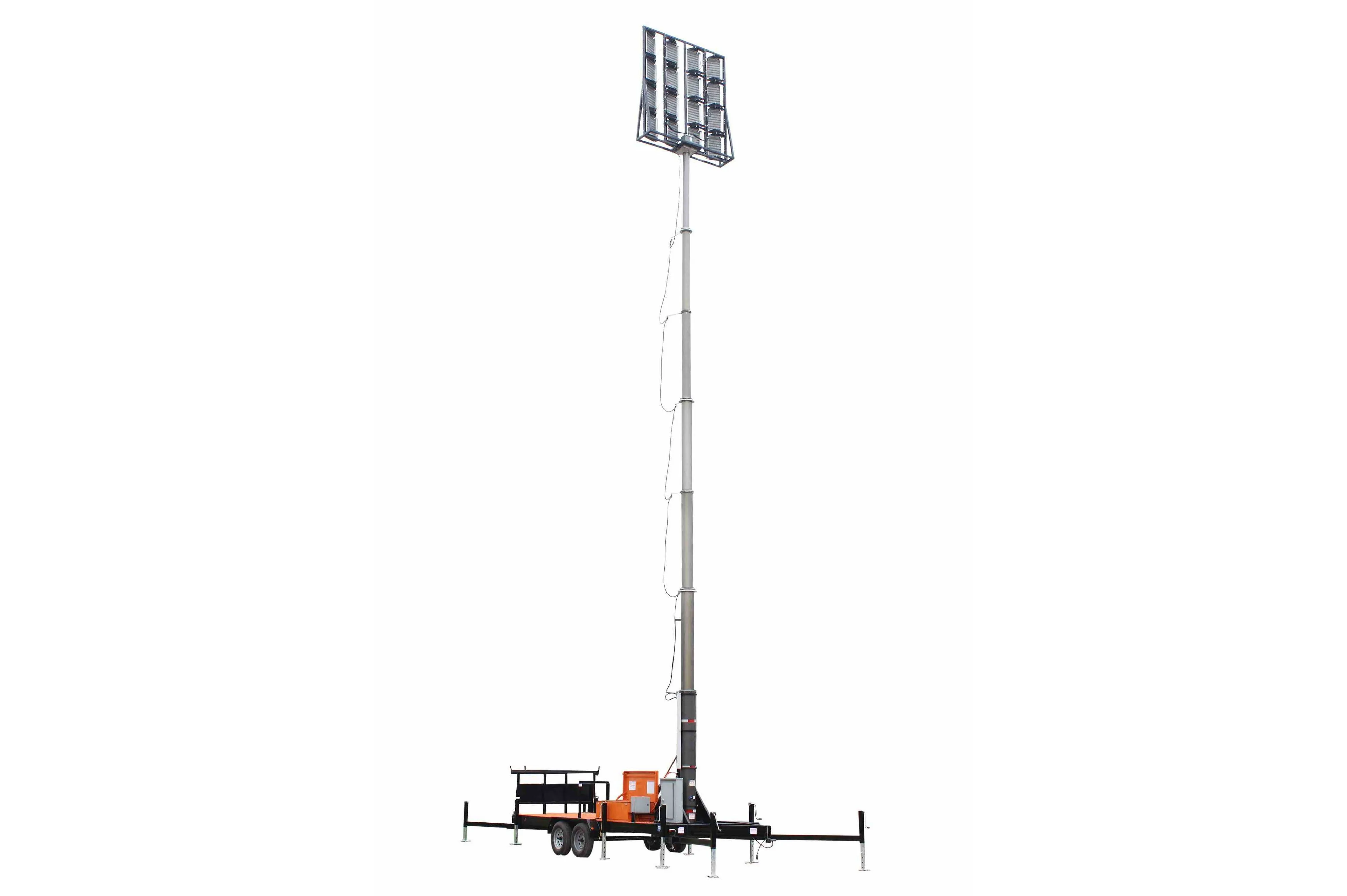 Larson Electronics 50' Pneumatic Megatower™ - 21' Trailer - Extends 22-58' - (16) 480W LED Lights