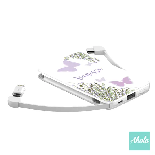 【Lavender】Portable Power Bank with built-in wire 薰衣草內置線便攜式差電器