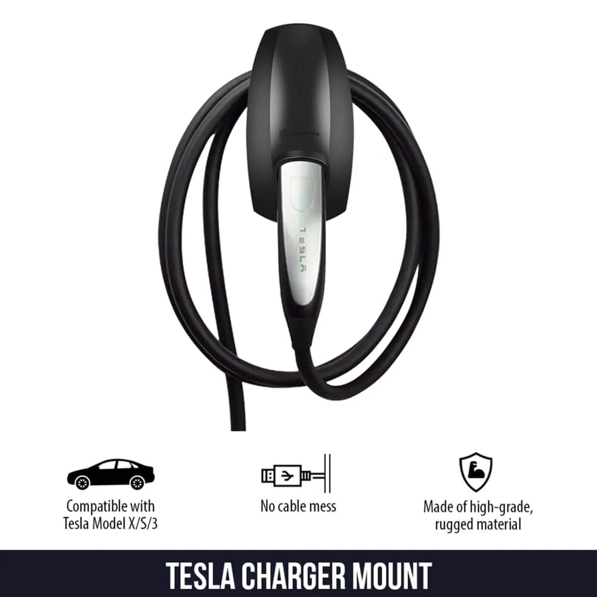 Lectron Portable Level 1 Tesla Charger   Charger Mount Bundle | 110V | 15 Amp | NEMA 5-15