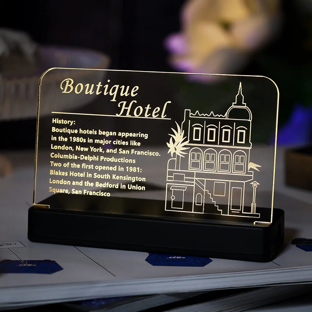 LED Light Acrylic Nameplate for Boutique Hotel #10297