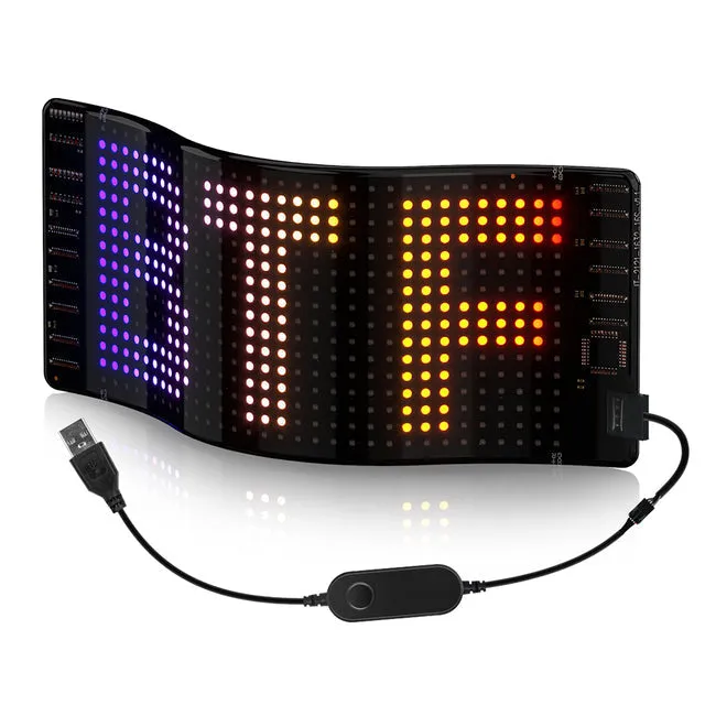 LED Matrix Pixel Panel Bluetooth APP USB 5V Flexible Addressable RGB Pattern Graffiti Scrolling Text Animation Display