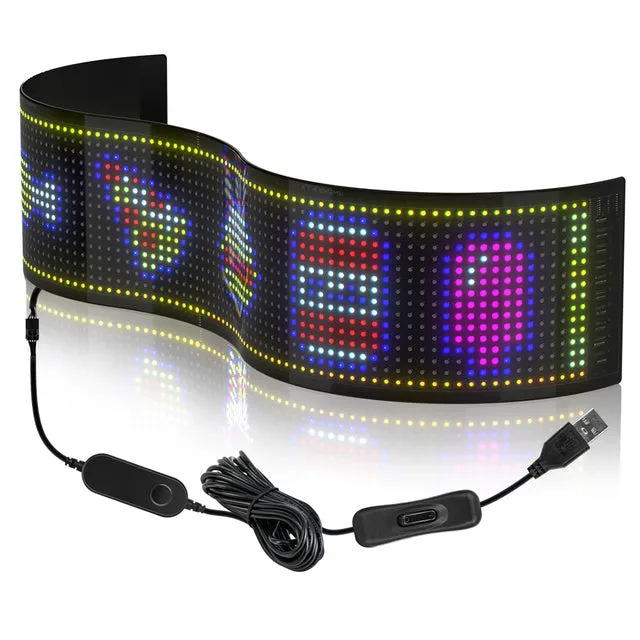 LED Matrix Pixel Panel Bluetooth APP USB 5V Flexible Addressable RGB Pattern Graffiti Scrolling Text Animation Display