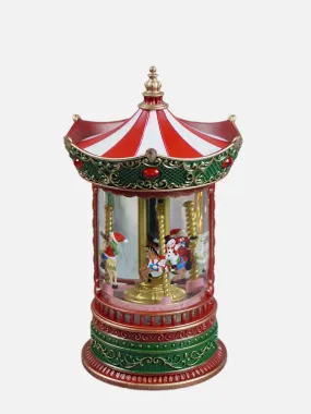 Little Surprise Box Glitter Water Musical Rotating Christmas Carousel/ snow Globe Christmas Décor