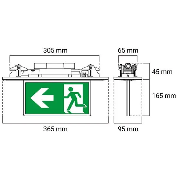 Lynk Razor Pro Recessed Emergency Exit 16 M w/ Wireless in Black or White