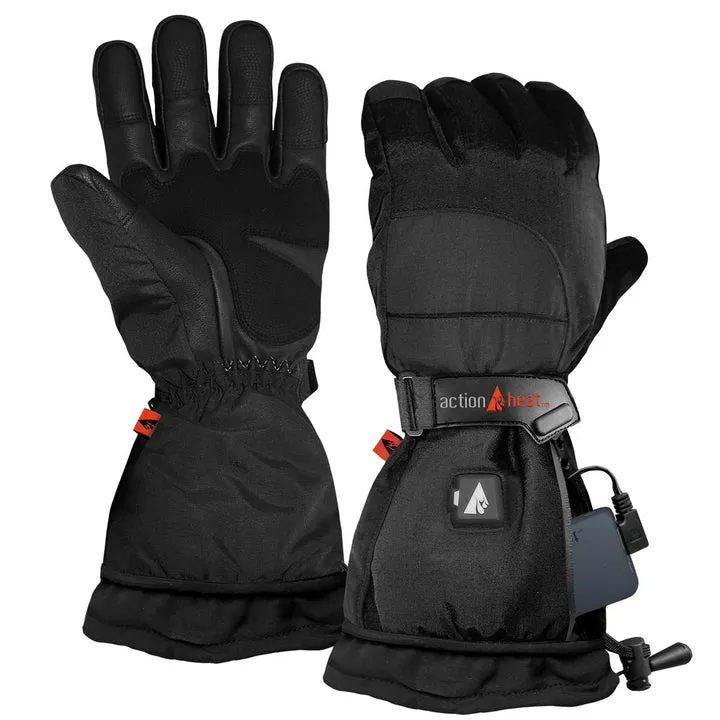 Men's 5V Battery Heated Snow Gloves - Black